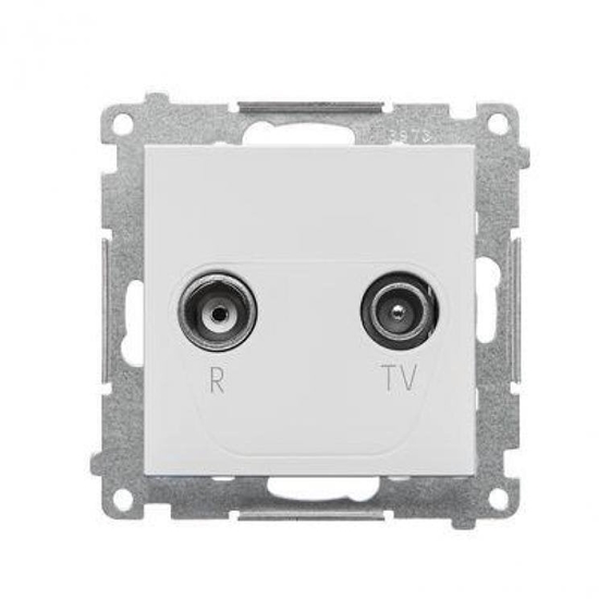 Изображение Kontakt-Simon Simon 55 Gniazdo antenowe R-TV kocowe separowane (modu). 1x Wejcie: 5862 MHz jasnoszary mat TAK.01/114