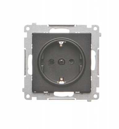 Изображение Kontakt-Simon Simon 55 Gniazdo Schuko z przesonami (modu) 16 A, 250 V~ szybkozcza Czarny mat TGSZ1CZ.01/149