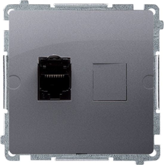 Picture of Kontakt-Simon Simon Basic Gniazdo komputerowe pojedyncze RJ45 kat.6 z przeson srebrny mat BM61.01/43