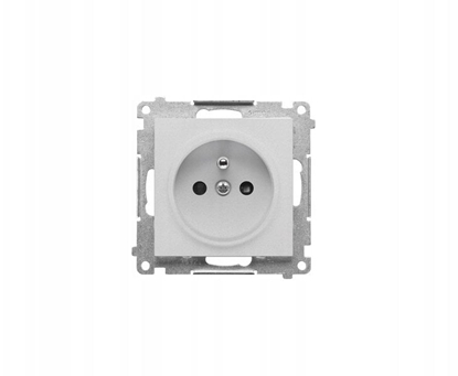 Изображение Kontakt-Simon Simon Gniazdo wtyczkowe pojedyncze z uziemieniem i przesonami (modu) 16 A 250 V~ szybkozcza Aluminium mat TGZ1CZ.01/143