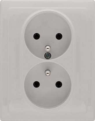 Изображение KOS Gniazdo podwójne KOS66 uziemienie 16A 250V aluminium (664036)