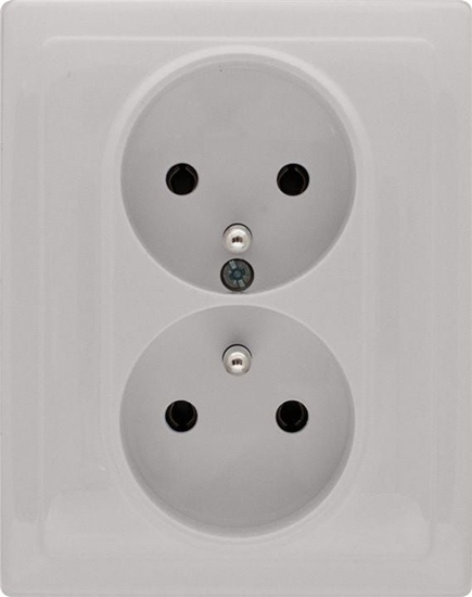 Изображение KOS Gniazdo podwójne KOS66 uziemienie 16A 250V aluminium (664036)