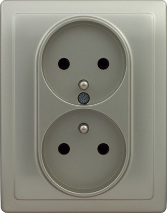 Изображение KOS Gniazdo podwójne Vena uziemienie 16A 250V satynowy (515036)