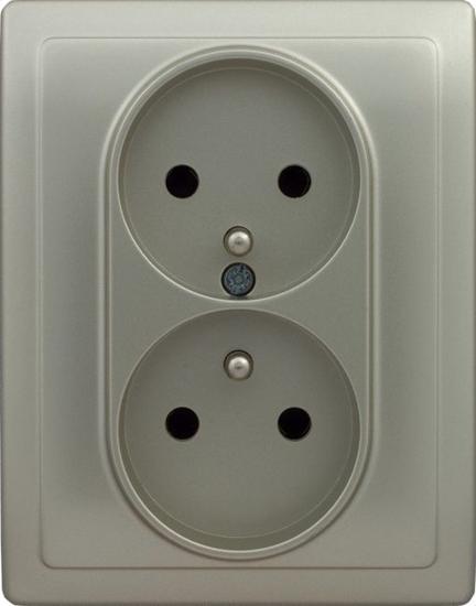 Изображение KOS Gniazdo podwójne Vena uziemienie 16A 250V satynowy (515036)