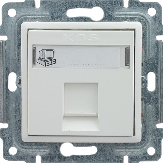 Изображение KOS Gniazdo pojedyncze Vena komputerowe RJ45 nieekranowane etykieta biay (510465)