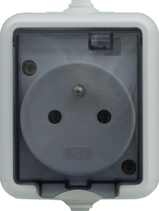 Изображение KOS HYDRO LINE Gniazdo hermetyczne pojedyncze z/u 16A IP44 z klapk dymn biae (121432)