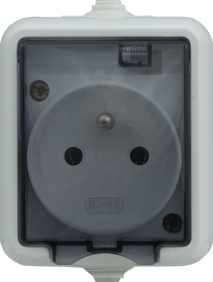 Изображение KOS HYDRO LINE Gniazdo hermetyczne pojedyncze z/u 16A IP44 z klapk dymn biae (121432)