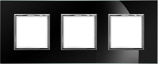 Изображение KOS Ramka potrójna Dante szklana Black Glass (4509183)