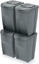 Изображение Kosz na mieci Prosperplast Sortibox do segregacji 4 x 35L szary (IKWB35S4-405U)