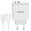 Attēls no Lādētājs SAVIO Wall Charger 20 W 1× USB-A, 1× USB-C with USB-C 1m cable