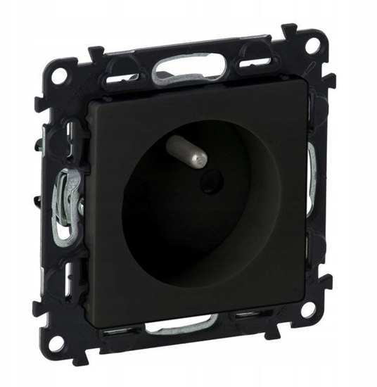 Picture of Legrand gniazdo 2 p+z z przeson czarne 16A 250V 756380