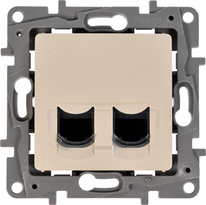 Изображение Legrand Gniazdo komputerowe podwójne NILOE 2xRJ45 kat.6 UTP kremowe - 664874