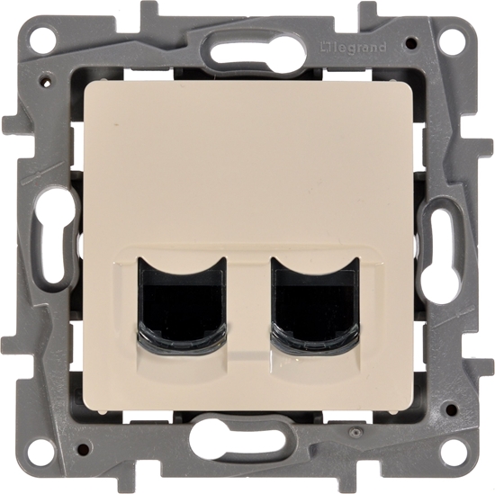 Изображение Legrand Gniazdo komputerowe podwójne NILOE 2xRJ45 kat.6 UTP kremowe - 664874