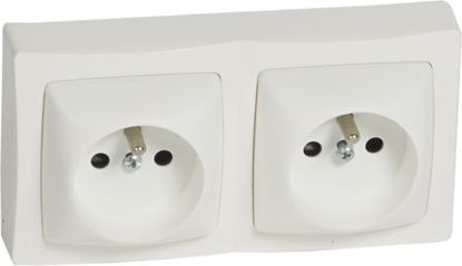 Изображение Legrand Gniazdo podwójne Oteo z uziemieniem 16A biay (086076)