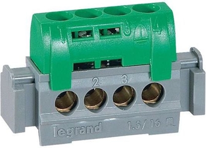Picture of Legrand Listwa zaciskowa 4-otwory zielona IP2x Z-4 (004830)