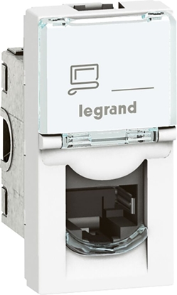 Picture of Legrand MOSAIC Gniazdo komputerowe pojedyncze RJ45 kat.6 FTP biae (076562)