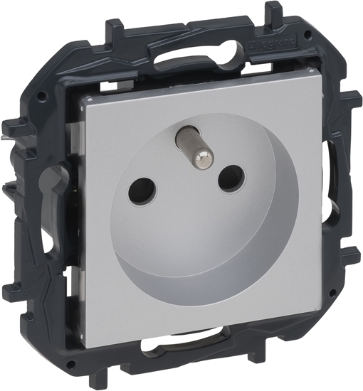 Picture of Legrand Niloe Step Gniazdo 2p+z, automatyczne zaciski, z przeson - kolor aluminiowy 863333B