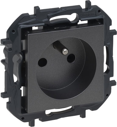 Изображение Legrand Niloe Step Gniazdo 2p+z, zaciski rubowe, bez przesony, kolor stalowy 863430B