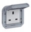 Attēls no Legrand NOWE PLEXO 55 Gniazdo brytyjski standard 2P+Z zaciski rubowe mechanizm 13A - 250V AC szare 069585L