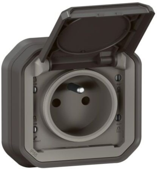 Picture of Legrand NOWE PLEXO Gniazdo 2P+Z zaciski auto komplet podtynkowy 16A - 250V AC antracyt 069860L