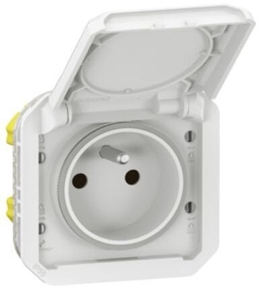 Attēls no Legrand NOWE PLEXO Gniazdo 2P+Z zaciski automatyczne mechanizm 16A - 250V AC biae 069621L