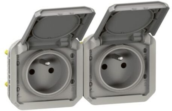 Picture of Legrand NOWE PLEXO Gniazdo 2x2P+Z poziome mechanizm 16A - 250V AC szare 069562L