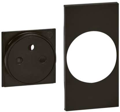 Attēls no Legrand plakietka gniazda 2P+Z-pas czarny 2m KG55F