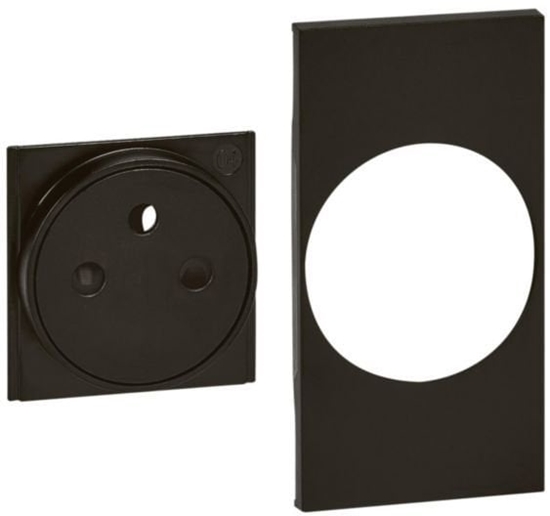 Picture of Legrand plakietka gniazda 2P+Z-pas czarny 2m KG55F