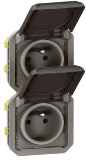 Picture of Legrand PLEXO 55 Gniazdo 2x2P+Z pionowe mechanizm 16A - 250V AC antracyt 069843L