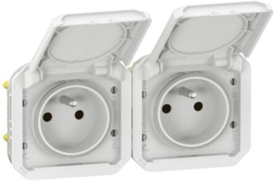 Picture of Legrand PLEXO 55 Gniazdo 2x2P+Z poziome mechanizm 16A - 250V AC biae 069642L