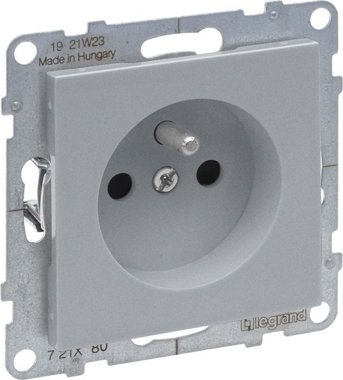 Picture of Legrand SUNO - Gniazdo 2P+Z z przeson - 16 A - 250 V~ - zaciski automatyczne, Aluminium - Legrand 721380 himp