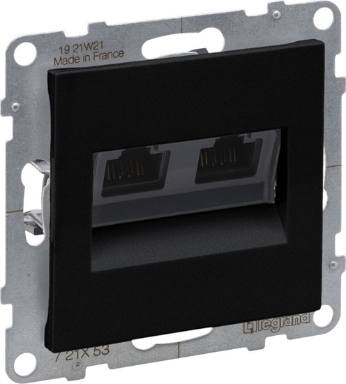 Изображение Legrand SUNO Gniazdo komputerowe podwójne RJ45 kat 6 UTP czarny 721453