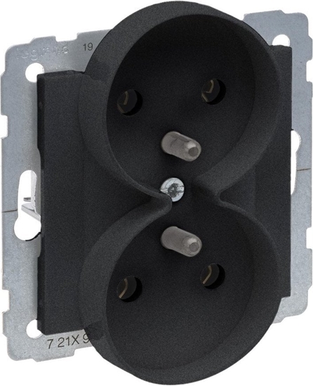 Picture of Legrand SUNO Gniazdo podwójne 2x2P+Z czarne 16A 250V zaciski rubowe 721491