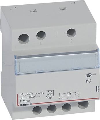 Attēls no Legrand Transformator bezpieczestwa moduowy TR325 23024V 25VA
