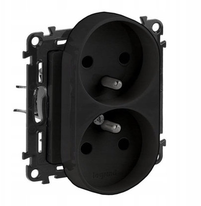 Attēls no Legrand VALENA LIFE gniazdo 2p+z przeson do ramek wielokrotnych czarne 16A 250V 756300