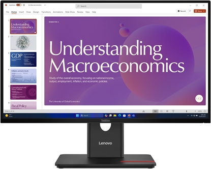 Изображение LENOVO 23.8" T24D-40 FHD IPS 16:9 120HZ DP/HDMI/USB-C(96W)/RJ45/ 3Y WARRANTY
