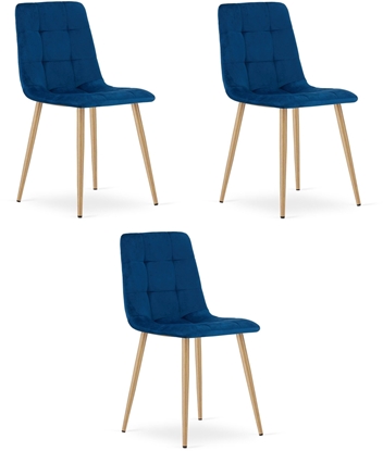 Изображение Leobert Krzeso upholstered dining chair KARA navy velvet for the living room x3