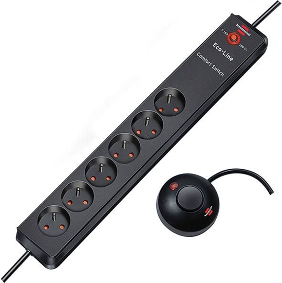 Picture of Listwa zasilajca Brennenstuhl Eco-Line Comfort Switch 6 gniazd 2 m szara (1159454616)