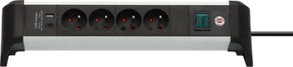 Picture of Listwa zasilajca Brennenstuhl Listwa zasilajca Alu-Office-Line z 4 gniazdami i portami USB-C PD 30W oraz USB-A 18W 1391044430