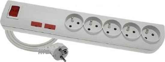 Picture of Listwa zasilajca Elgotech PSF przeciwprzepiciowa 5 gniazd 1.5 m biaa (PSF-501)