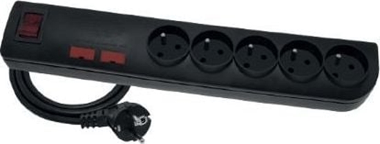 Picture of Listwa zasilajca Elgotech PSF2 przeciwprzepiciowa 5 gniazd 3 m czarna (PSF2-503-2)