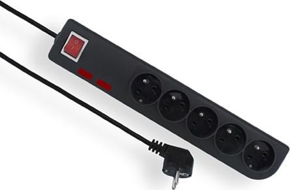 Attēls no Listwa zasilajca Elgotech PSF2 przeciwprzepiciowa 5 gniazd 5 m czarna (PSF2-505-2)