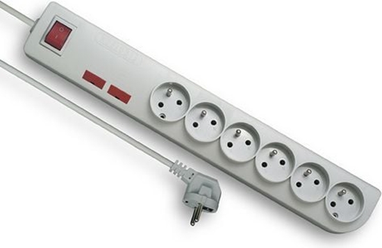 Picture of Listwa zasilajca Elgotech PSF2 przeciwprzepiciowa 6 gniazd 5 m biaa (PSF2-605)