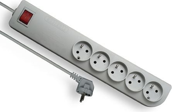 Picture of Listwa zasilajca Elgotech PSF3 przeciwprzepiciowa 5 gniazd 5 m biaa (PSF3-505)
