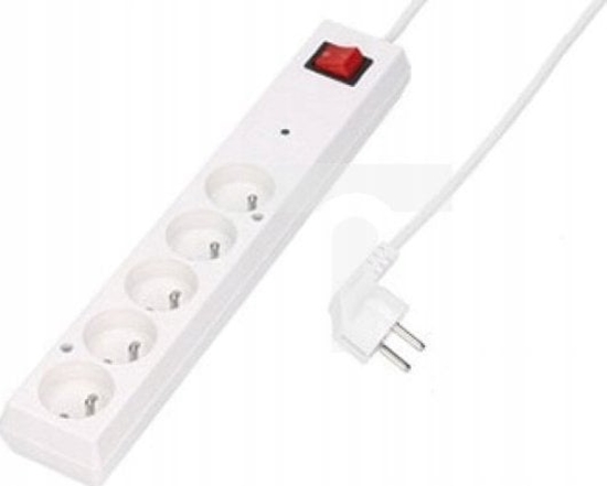 Picture of Listwa zasilajca Jonex Listwa przeciwprzepiciowa PS-5PF z filtrem 5-gniazd z/u 10A 5m /OMY 3x1/ biaa