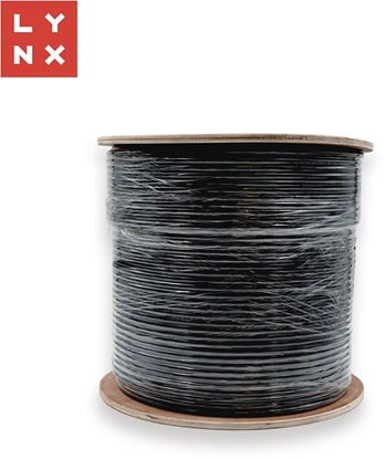 Изображение LYNX SFTP kabel, Cat6a, PE, celomdný, venkovní, erný,  cívka 500m