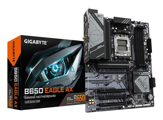 Picture of Mainboard|GIGABYTE|AMD B650|Socket AM5|ATX|RAM DDR5-SDRAM|4xSlots|Wi-Fi Yes|Bluetooth Yes|3xNumber of M.2 (M) slots|B650EAGLEAX1.2
