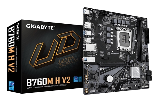 Picture of Mainboard|GIGABYTE|Intel B760 Express|LGA1700|Micro-ATX|Memory DDR5|Memory slots 2|B760MHV21.0