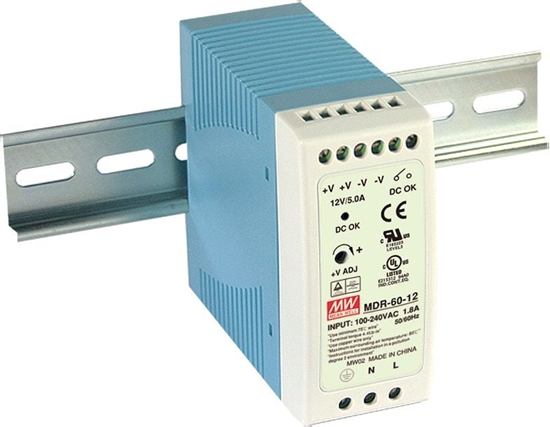 Изображение Mean Well Zasilacz impulsowy 85 - 264V AC / 24V DC 2,5A 60W (MDR-60-24)
