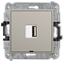 Изображение MINI Mechanizm adowarki USB pojedynczej USB A, 10W max., 5V, 2A, bez pola opisowego taupe 60MCUSBBO-3